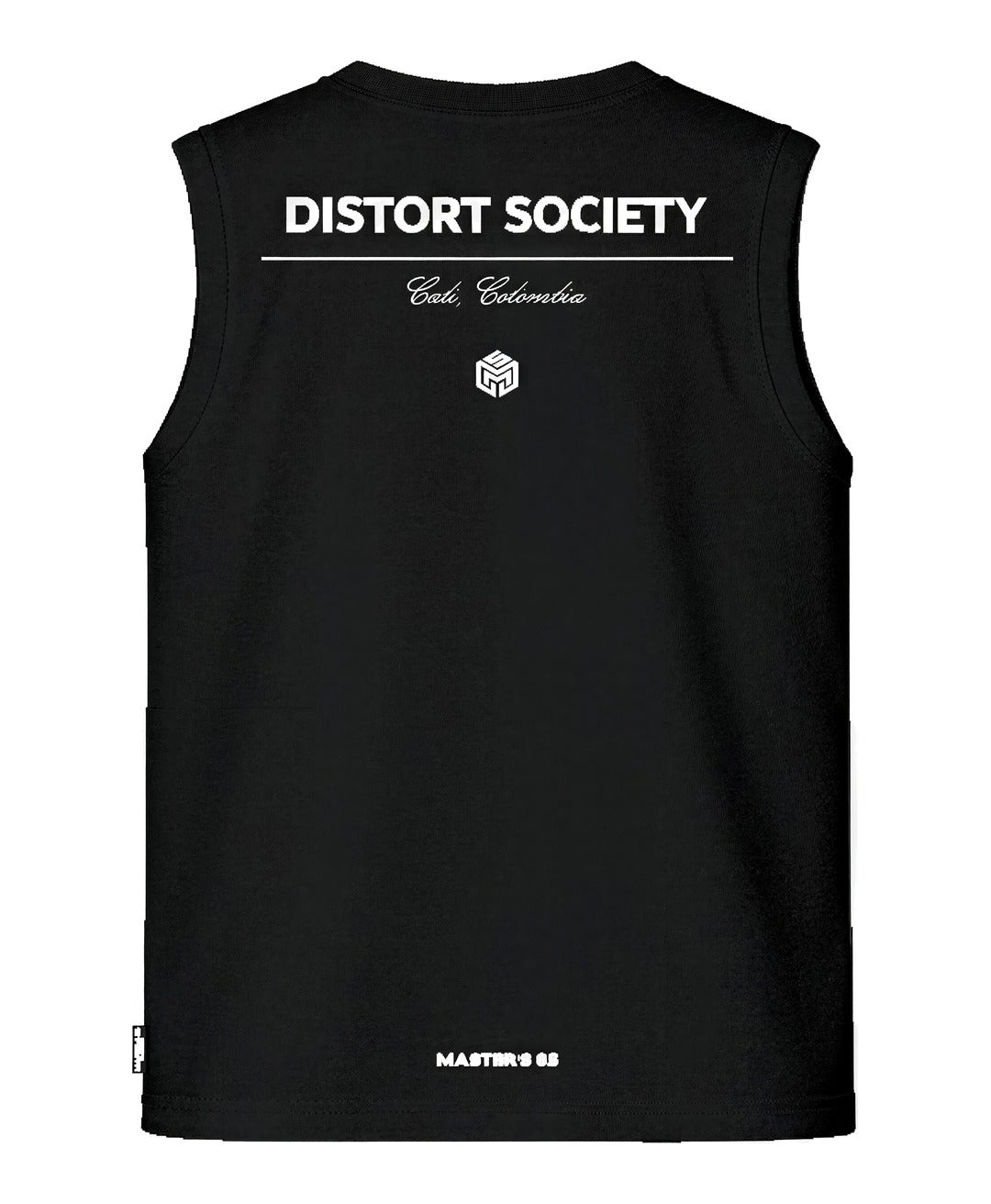 Camiseta manga sisa Society Deluxe negra - espalda