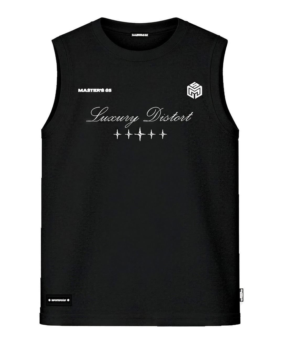 Camiseta manga sisa Society Deluxe negra - frente
