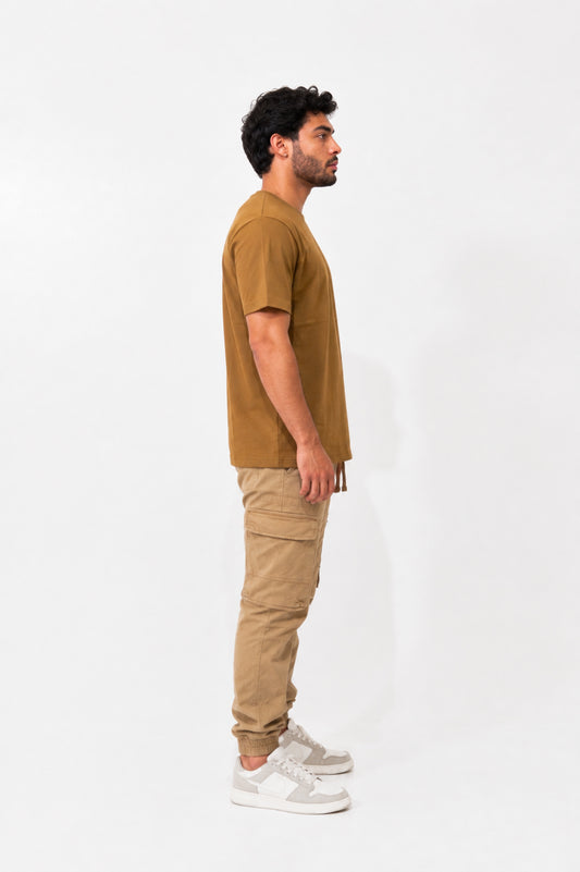 Camiseta basica Zenth cafe, vista lateral