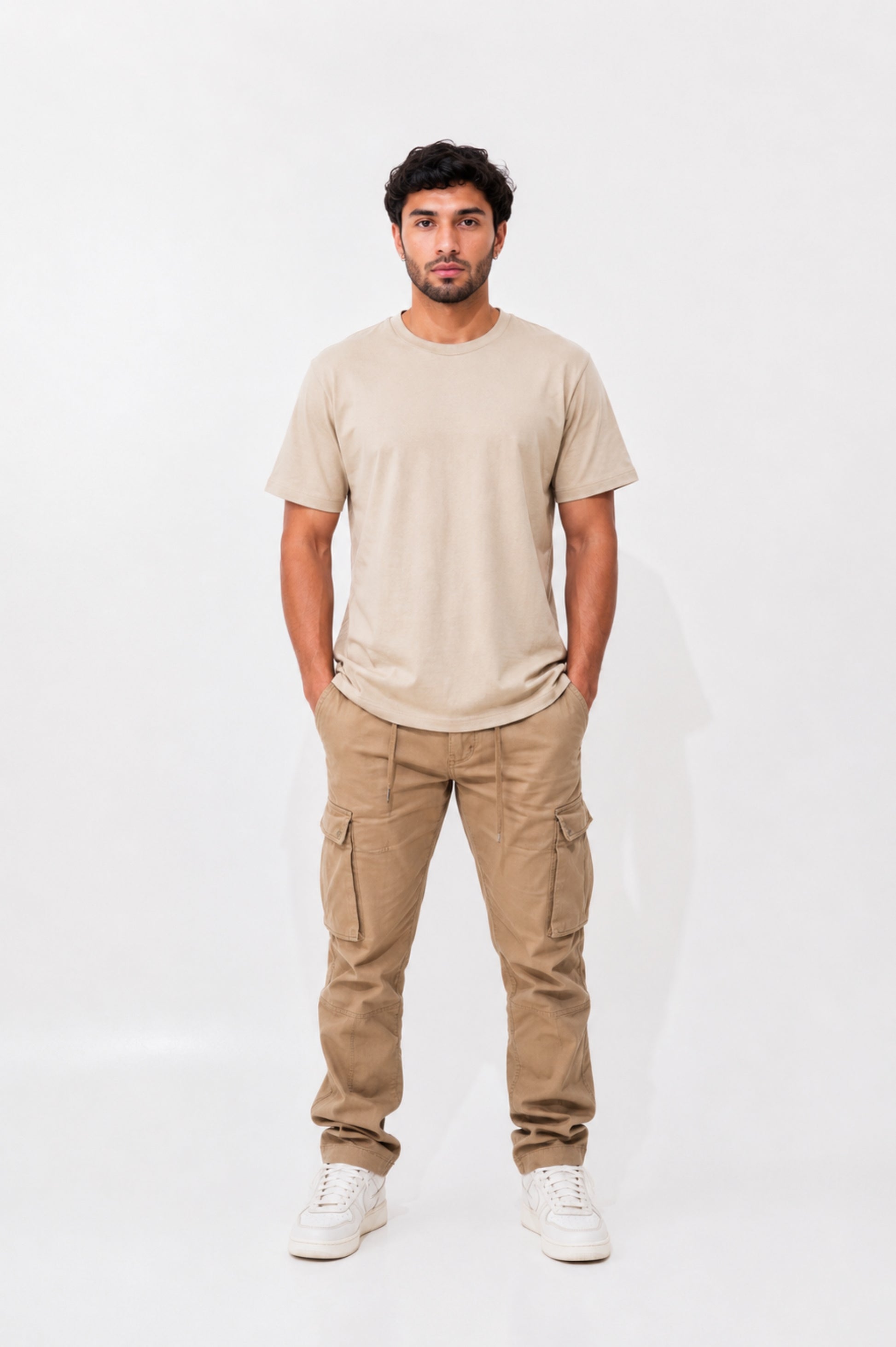 Camiseta basica Zenth camel, vista frontal
