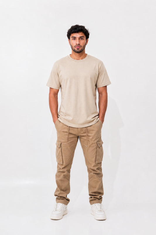 Camiseta basica Zenth camel, vista frontal