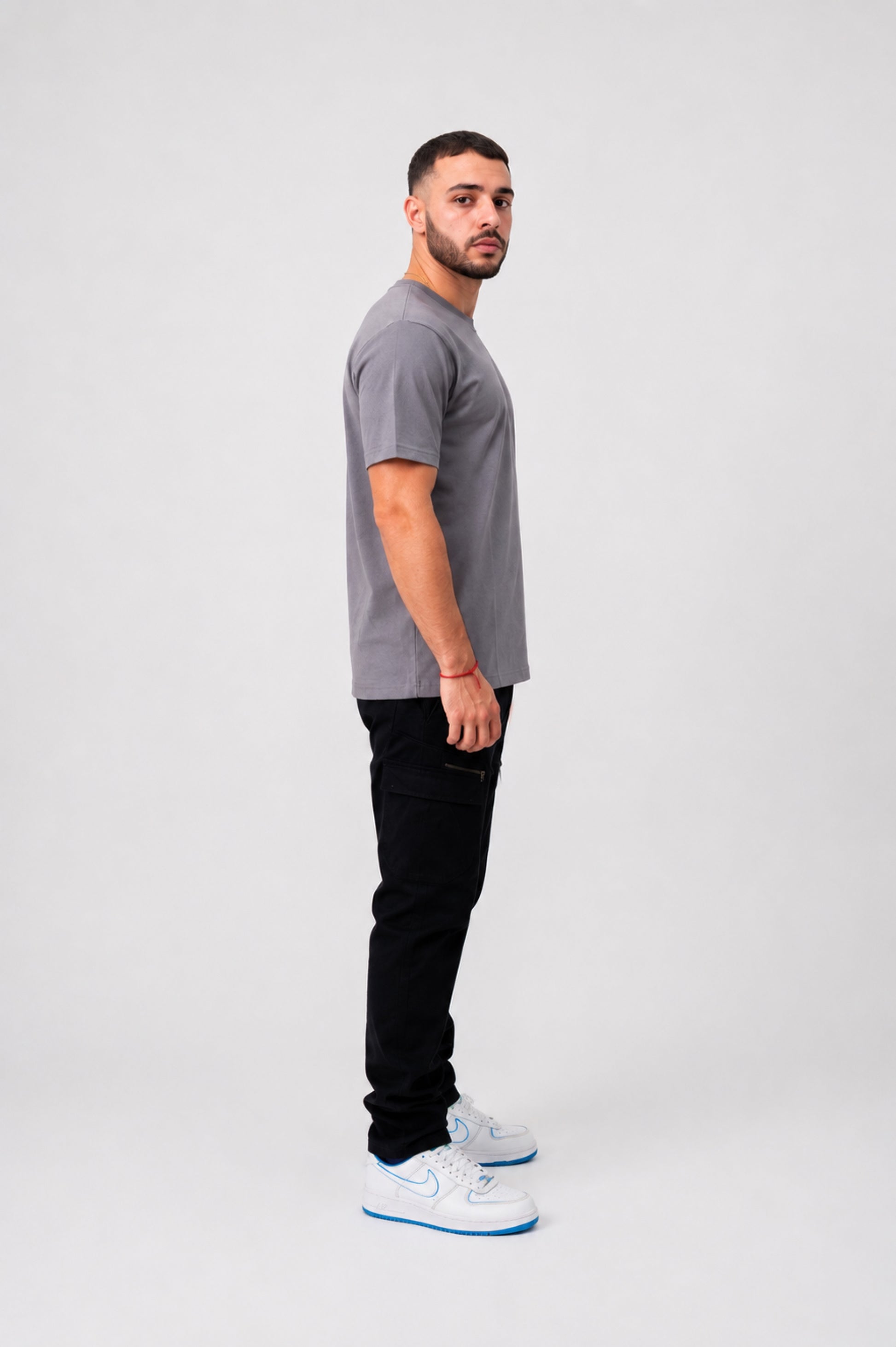 Camiseta basica Zenth gris, vista lateral