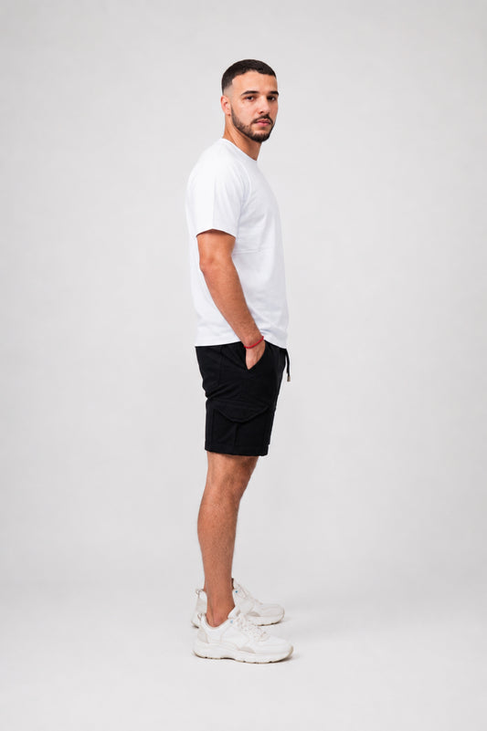 Camiseta basica Zenth blanca, vista lateral