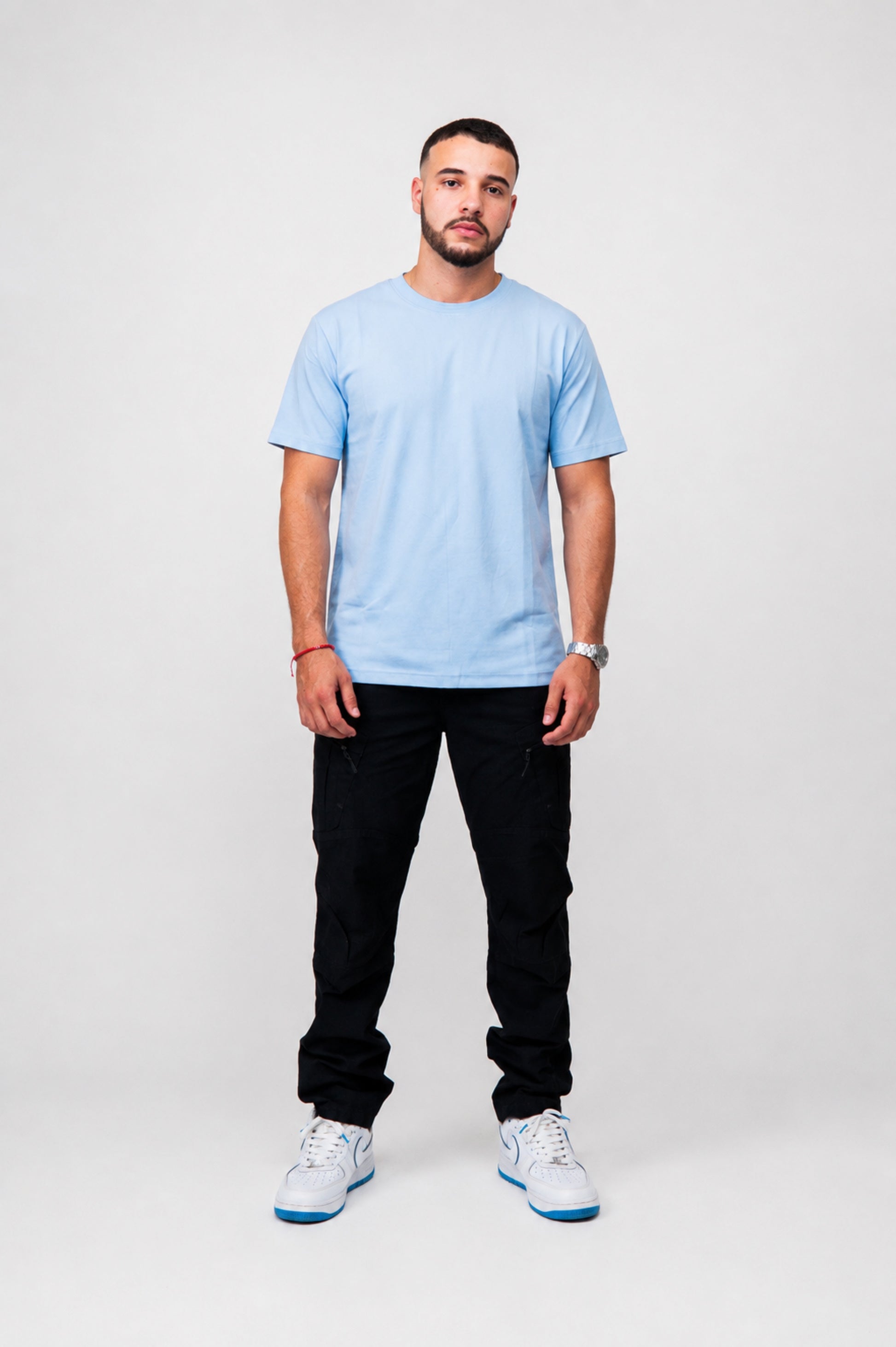 Camiseta basica Zenth celeste, vista frontal